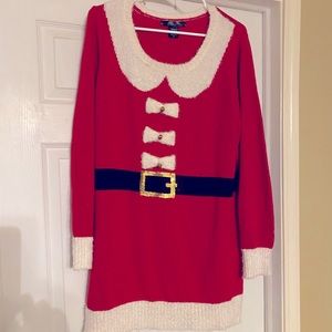 Festive Red Sweater with White Trim